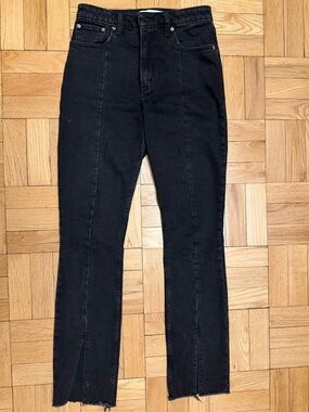 Abercrombie & Fitch Black Straight-Leg Jeans with Front Seam
